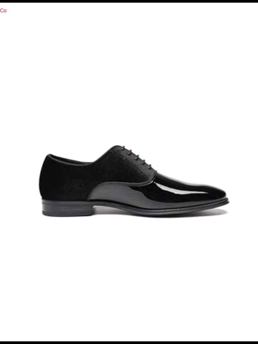 Mens Oxford Faux Patent Leather Lace-up Tuxedo Dress Shoes Formal - Picture 2 of 6